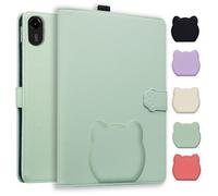 TEDTIKJT Funda para Tableta OnePlus Pad 3 Cover/OPPO Pad 4 Pro 13.2" 2025 Carcasa Case Folio PU Cuero Soporte Protectora Lindo Patrón de Cabeza de Gato Tableta Cover,Verde