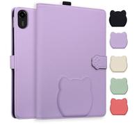 TEDTIKJT Funda para Tableta OnePlus Pad 3 Cover/OPPO Pad 4 Pro 13.2" 2025 Carcasa Case Folio PU Cuero Soporte Protectora Lindo Patrón de Cabeza de Gato Tableta Cover,Morado