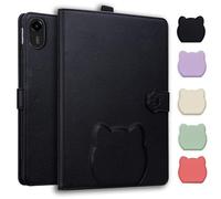 TEDTIKJT Funda para Tableta OnePlus Pad 3 Cover/OPPO Pad 4 Pro 13.2" 2025 Carcasa Case Folio PU Cuero Soporte Protectora Lindo Patrón de Cabeza de Gato Tableta Cover,Negro