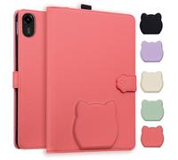 TEDTIKJT Funda para Tableta OnePlus Pad 3 Cover/OPPO Pad 4 Pro 13.2" 2025 Carcasa Case Folio PU Cuero Soporte Protectora Lindo Patrón de Cabeza de Gato Tableta Cover,Rojo