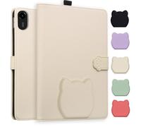 TEDTIKJT Funda para Tableta OnePlus Pad 3 Cover/OPPO Pad 4 Pro 13.2" 2025 Carcasa Case Folio PU Cuero Soporte Protectora Lindo Patrón de Cabeza de Gato Tableta Cover,Albaricoque