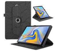 TEDTIKJT Funda para Tabletas Samsung Galaxy Tab A 10.5" 2018 SM-T590/T595/T597 Funda PU Cuero Folio Cover Protectora 360 Giratoria Soporte Carcasa, Negro Árboles