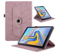 TEDTIKJT Funda para Tabletas Samsung Galaxy Tab A 10.5" 2018 SM-T590/T595/T597 Funda PU Cuero Folio Cover Protectora 360 Giratoria Soporte Carcasa, Oro Rosa Árboles