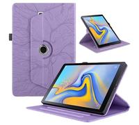TEDTIKJT Funda para Tabletas Samsung Galaxy Tab A 10.5" 2018 SM-T590/T595/T597 Funda PU Cuero Folio Cover Protectora 360 Giratoria Soporte Carcasa, Violet Árboles