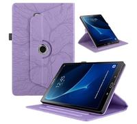 TEDTIKJT Funda para Tabletas Samsung Galaxy Tab A6 10.1" 2016 SM-T580/ T585 PU Cuero Folio Cover Protectora 360 Giratoria Soporte Carcasa con Auto-Sueño/Estela Case Tab A 10.1 2016,Violet Árboles