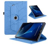 TEDTIKJT Funda para Tabletas Samsung Galaxy Tab A6 10.1" 2016 SM-T580/ T585 PU Cuero Folio Cover Protectora 360 Giratoria Soporte Carcasa con Auto-Sueño/Estela Case Tab A 10.1 2016,Azul Árboles