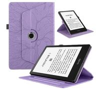 TEDTIKJT Funda para Xiaomi Pad 5 Pro/Xiaomi Pad 5 11" 2023 PU Cuero Folio Tablet Protectora Cover Xiaomi Pad 5 Pro 360°Carcasa Giratoria de ángulo Múltiple con Soporte Función, Violet Árboles