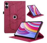 TEDTIKJT Funda para Xiaomi Redmi Pad Pro 12.1" 2024 Tabletas Funda Cuero PU 360°Rotación Soporte Flip Case Tabletas Cover Xiaomi Redmi Pad Pro 12.1" Carcasa, Rojo Árboles