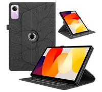 TEDTIKJT Funda para Xiaomi Redmi Pad SE 11" 2023 PU Cuero Folio Tablet Protectora Case 360°Carcasa Giratoria de ángulo Múltiple con Soporte Función Cover Xiaomi Redmi Pad SE,Negro Árboles