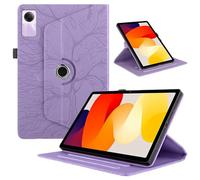 TEDTIKJT Funda para Xiaomi Redmi Pad SE 11" 2023 PU Cuero Folio Tablet Protectora Case 360°Carcasa Giratoria de ángulo Múltiple con Soporte Función Cover Xiaomi Redmi Pad SE,Violet Árboles