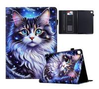 TEDTIKJT Funda Tablet para Samsung Galaxy Tab A 10.1 2019 Funda T510 T515 PU Cuero Flip Protectora Cover con Soporte Función Carcasa para Samsung Galaxy Tab A 10.1 2019 Funda,Gato Manchado de Tigre