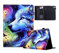 TEDTIKJT Funda Tablet para Samsung Galaxy Tab A9 Plus 11" Funda SM-X210 X215 X216B Carcasa PU Cuero Flip Protectora Cover con Soporte Función para Samsung Tab A9 Plus Funda,Lobo Estrellado