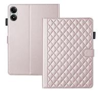 TEDTIKJT Tablet Funda para Xiaomi Redmi Pad 2 Pro Funda/Xiaomi Redmi Pad Pro 12.1" 2025/2024 PU Cuero Flip Cover Case Magnético Carcasa con Soporte Ranura Tarjetas Carcasa,Romboidal Rosa