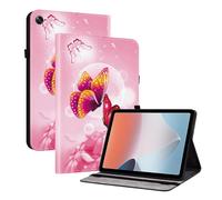 TEDTIKJT Tableta Funda para OPPO Pad Air 10.36 Pulgadas 2022 Carcasa Flip PU Cuero Protectora con Función de Soporte Carcasa para OPPO Pad Air 10.36" Funda,Mariposa Rosa
