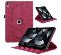 TEDTIKJT Tabletas Funda Compatible iPad 10th Gen 10.9" 2022/ iPad 11th Gen 11" 2025 Funda PU Cuero Protectora 360°Carcasa Giratoria de Soporte ángulo Múltiple con Auto-Sueño/Estela, Rojo Árboles
