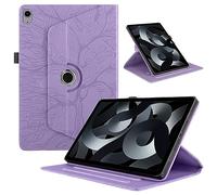 TEDTIKJT Tabletas Funda Compatible iPad 10th Gen 10.9" 2022/ iPad 11th Gen 11" 2025 Funda PU Cuero Protectora 360°Carcasa Giratoria de Soporte ángulo Múltiple con Auto-Sueño/Estela, Violet Árboles