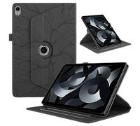 TEDTIKJT Tabletas Funda Compatible iPad 10th Gen 10.9" 2022/ iPad 11th Gen 11" 2025 Funda PU Cuero Protectora 360°Carcasa Giratoria de Soporte ángulo Múltiple con Auto-Sueño/Estela, Negro Árboles
