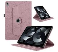 TEDTIKJT Tabletas Funda Compatible iPad 10th Gen 10.9" 2022/ iPad 11th Gen 11" 2025 Funda PU Cuero Protectora 360°Carcasa Giratoria de Soporte ángulo Múltiple con Auto-Sueño/Estela,Oro Rosa Árboles