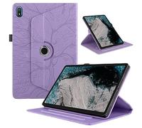 TEDTIKJT Tabletas Funda Compatible Nokia T20 10.4" 2021 PU Cuero Flip Cover Protectora 360°Carcasa Giratoria de Soporte ángulo Múltiple con Auto-Sueño/Estela Cover Nokia T20, Violet Árboles