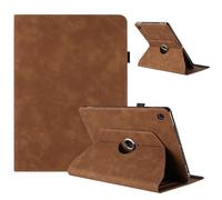 TEDTIKJT Tablets Funda Compatible con Samsung Galaxy Tab A 10.1 2019 Giratorio Carcasa Folio PU Cuero Blando T510 T515 Funda Protectora Soporte 360°Giratorio Carcasa Negocios Cover,Marrón