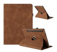 TEDTIKJT Tablets Funda Compatible con Samsung Galaxy Tab S9/S9 FE/S10 FE 11" Giratorio Carcasa Folio Cuero Blando para Galaxy Tab S9 Funda Protectora Soporte 360°Giratorio Negocios Cover,Marrón