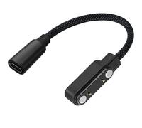 Tedubax Adaptador de cargador magnético USB-C a 4 pines para grabadora de voz PLAUD Note Pro AI, accesorio convertidor de carga tipo C para PLAUD Note, enchufe de cable trenzado de cargador a cuadros