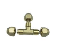 Tee 3 Ways 45 Degree 1/4" 3/8" 1/2" 3/4" Flare Pipe Fitting Connector Adapeter For Air Conditioner(With Nut,3l4 Inch SAE 19.02mm)