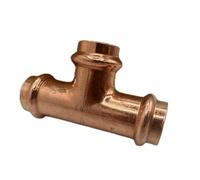 Tee de cobre crimpado Montaje de tubería de cobre, forma de T, 3 vías, conector de plomería para soldadura (Ø28, Lot1)