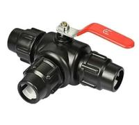 Tee de válvula de conexión rápida de tres vías de PE: conector de tubería de plástico duradero for riego de jardines y uso agrícola(Blue,63mm)