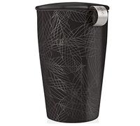Tee Forte Kati - Taza de cerámica con infusor y tapa para remojar, color negro