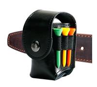 Tee Holder Pouch - Small Leather Golf Bag With Ball And Tee Storage, Belt Clip Golf Accessory | Golf Ball Storage Belt Pouch With 2 Balls 3 Tees And 1 Divot Tool, Golf Equipment For Practice Course Or