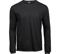 Tee Jays Camiseta de manga larga suave para hombre, Negro, L