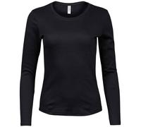 Tee Jays Camiseta De Mujer De Manga Larga Interlock Cotton Cuello Redondo S-XXL