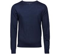 Tee Jays Jersey Cuello Redondo Mezcla Lana Merino Negro Gris Azul