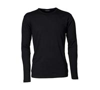 Tee Jays Mens Long Sleeve Interlock Tee - Black - M