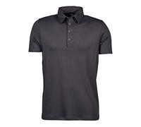 Tee Jays Polo de algodón de manga corta Pima para hombre, Gris oscuro, 3XL