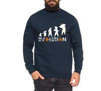 Tee Kiki Evolution Sudadera para Hombres Goku Dragon Master Son Ball Vegeta Turtle Roshi Db, Größe2:XX-Large, Farbe2:Azul Oscuro