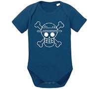 Tee Kiki Logo Bruch One Baby Piece Luffy algodón orgánico Proverbs Baby Romper para niños y niñas de 0 a 12, Größe2:62/2-3 Meses, Baby:Azul Oscuro