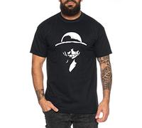 Tee Kiki Ruffy Smile - Camiseta de Hombre Son Ruffy Luffy Naruto Saitama One Dragon Master Goku Ball Vegeta Turtle Roshi Piece Golds Db, Farbe2:Negro, Größe2:X-Large