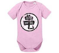 Tee Kiki Sign Body Dragon de algodón orgánico Ball Son Proverbs Baby Romper para niños y niñas de 0 a 12, Größe2:74/7-9 Meses, Baby:Rosa