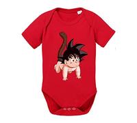 Tee Kiki Son Baby Body Dragon de algodón orgánico Ball Proverbs Romper para niños y niñas de 0 a 12, Größe2:80/10-12 Meses, Baby:Rojo