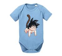Tee Kiki Son Baby Body Dragon de algodón orgánico Ball Proverbs Romper para niños y niñas de 0 a 12, Größe2:80/10-12 Meses, Baby:Azul Bebé