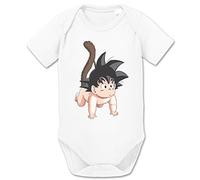 Tee Kiki Son Baby Body Dragon de algodón orgánico Ball Proverbs Romper para niños y niñas de 0 a 12, Größe2:74/7-9 Meses, Baby:Blanco