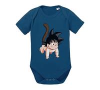 Tee Kiki Son Baby Body Dragon de algodón orgánico Ball Proverbs Romper para niños y niñas de 0 a 12, Größe2:80/10-12 Meses, Baby:Azul Oscuro