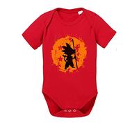 Tee Kiki Son Bruch Body Dragon de algodón orgánico Baby Ball Proverbs Romper para niños y niñas de 0 a 12, Größe2:74/7-9 Meses, Baby:Rojo