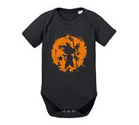 Tee Kiki Son Bruch Body Dragon de algodón orgánico Baby Ball Proverbs Romper para niños y niñas de 0 a 12, Größe2:62/2-3 Meses, Baby:Negro
