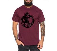 Tee Kiki Son Dragon - Camiseta de Hombre Son Ruffy Luffy Naruto Saitama One Dragon Master Goku Ball Vegeta Turtle Roshi Piece Golds Db, Größe2:XX-Large, Farbe2:Borgoña