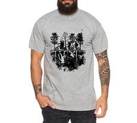 Tee Kiki Stranger Upside Down - Camiseta de Hombre Things Demogorgon Elfie Dustin Jane Hopper Upside Down TV BLU-Ray DVD, Farbe2:Gris Brezo, Größe2:Medium