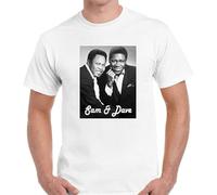 tee Shirt Adult Mens Soul Music Legends Sam & Dave Cotton T Shirt White S