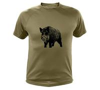 Tee-Shirt Chasse, correa sola, idea regalo cazador, Primavera-Verano, Redondo, Manga Corta, Hombre, color verde, tamaño L